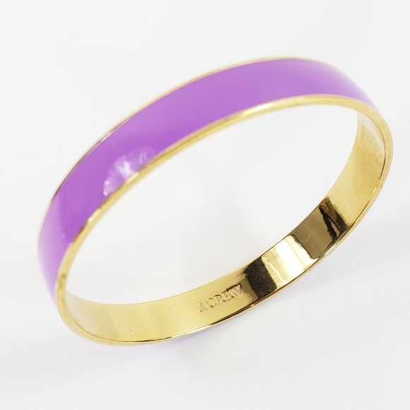 J. Crew Jewelry - J. Crew Lavender Bangle Bracelet Gold Tone